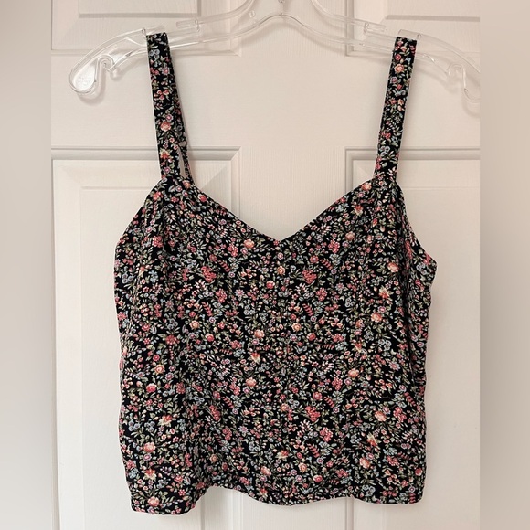 Abercrombie & Fitch Floral Smocked Crop Top S - Picture 2 of 13